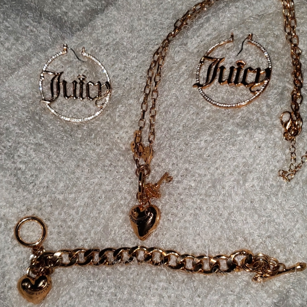 Juicy Couture Earrings, Necklace & Bracelet Set BOGO!!!